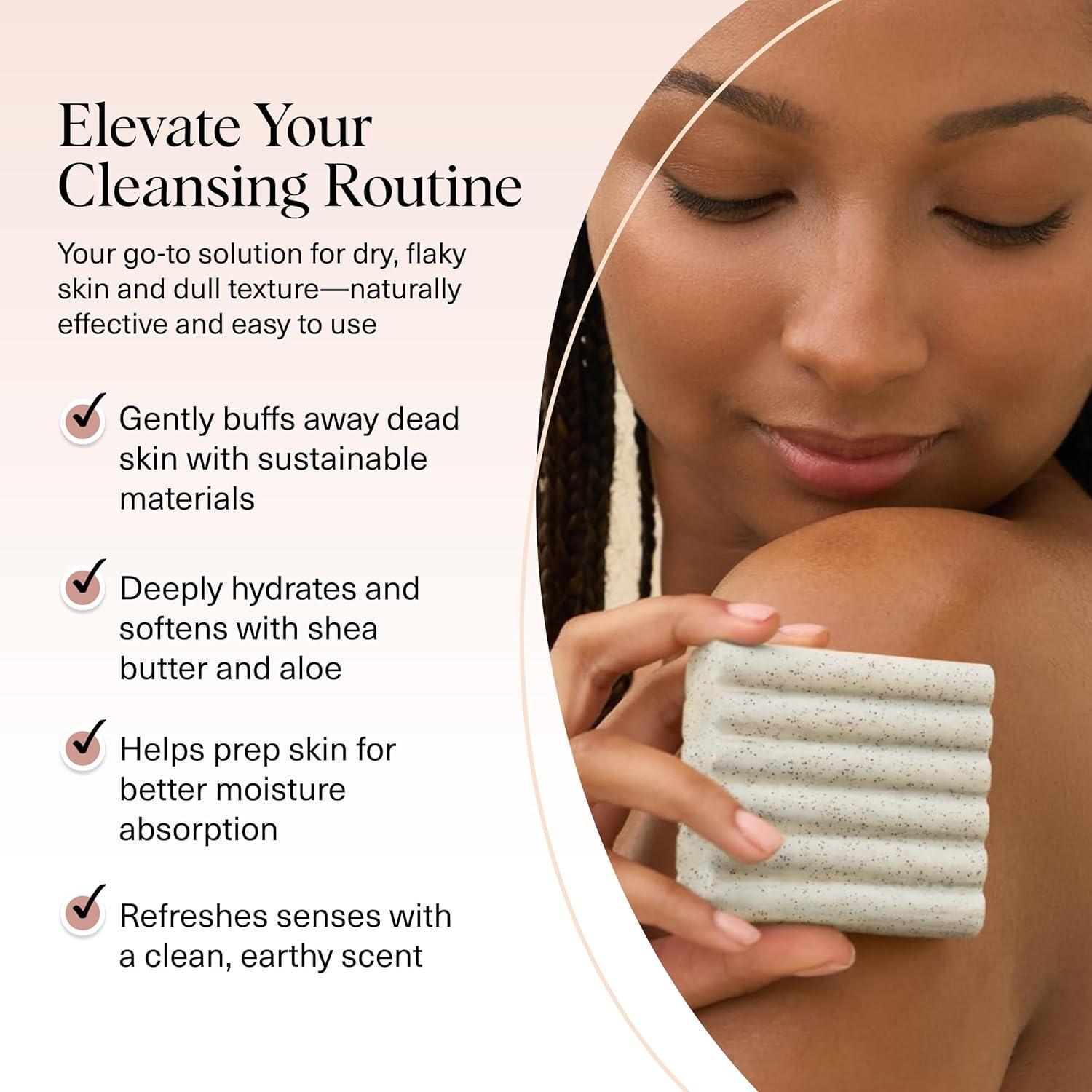 imageKitsch Jojoba Beads Exfoliating Body Wash Bar Nourishing Bar Soap with Shea Butter ampamp Aloe for Dry Flaky Skin Soap bar ampamp Body Scrub for Smooth Refreshed Skin Rosemary ampamp Cedarwood Scent 4 oz