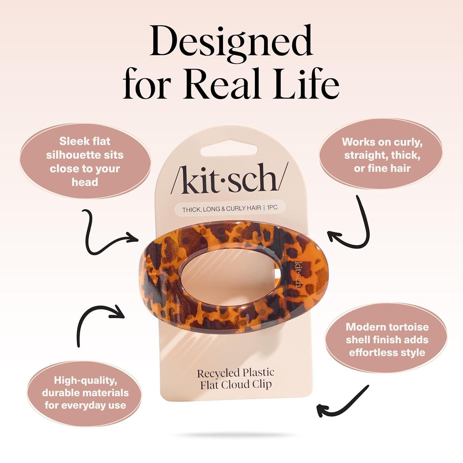 imageKitsch Medium Flat Claw Clips for Women Stylish Flat Hair Clips Strong Hold for Thick ampamp Fine Hair NonSlip for Secure Comfortable AllDay Wear Ideal Gifts for Women CherryTortoise Design