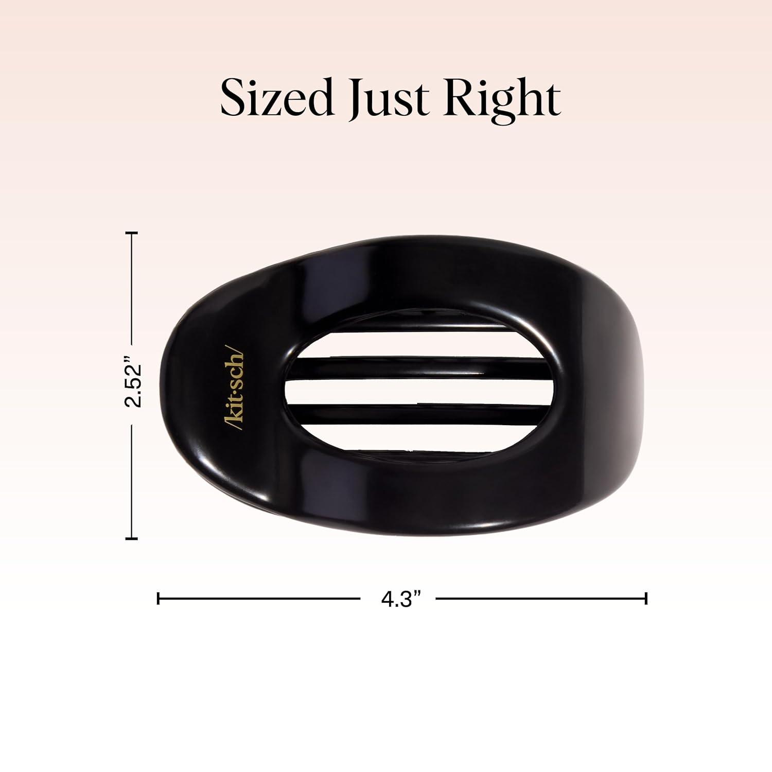 imageKitsch Medium Flat Claw Clips for Women Stylish Flat Hair Clips Strong Hold for Thick ampamp Fine Hair NonSlip for Secure Comfortable AllDay Wear Ideal Gifts for Women CherryLBlack