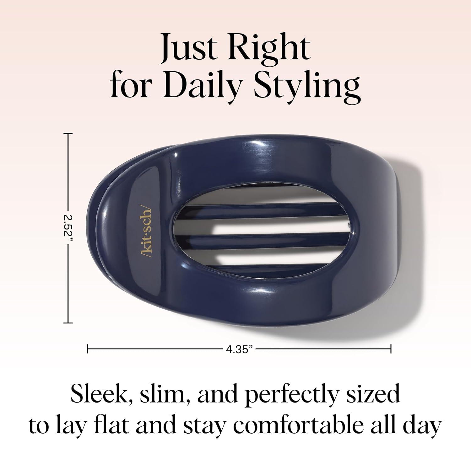 imageKitsch Medium Flat Claw Clips for Women Stylish Flat Hair Clips Strong Hold for Thick ampamp Fine Hair NonSlip for Secure Comfortable AllDay Wear Ideal Gifts for Women CherryBlue Orchid