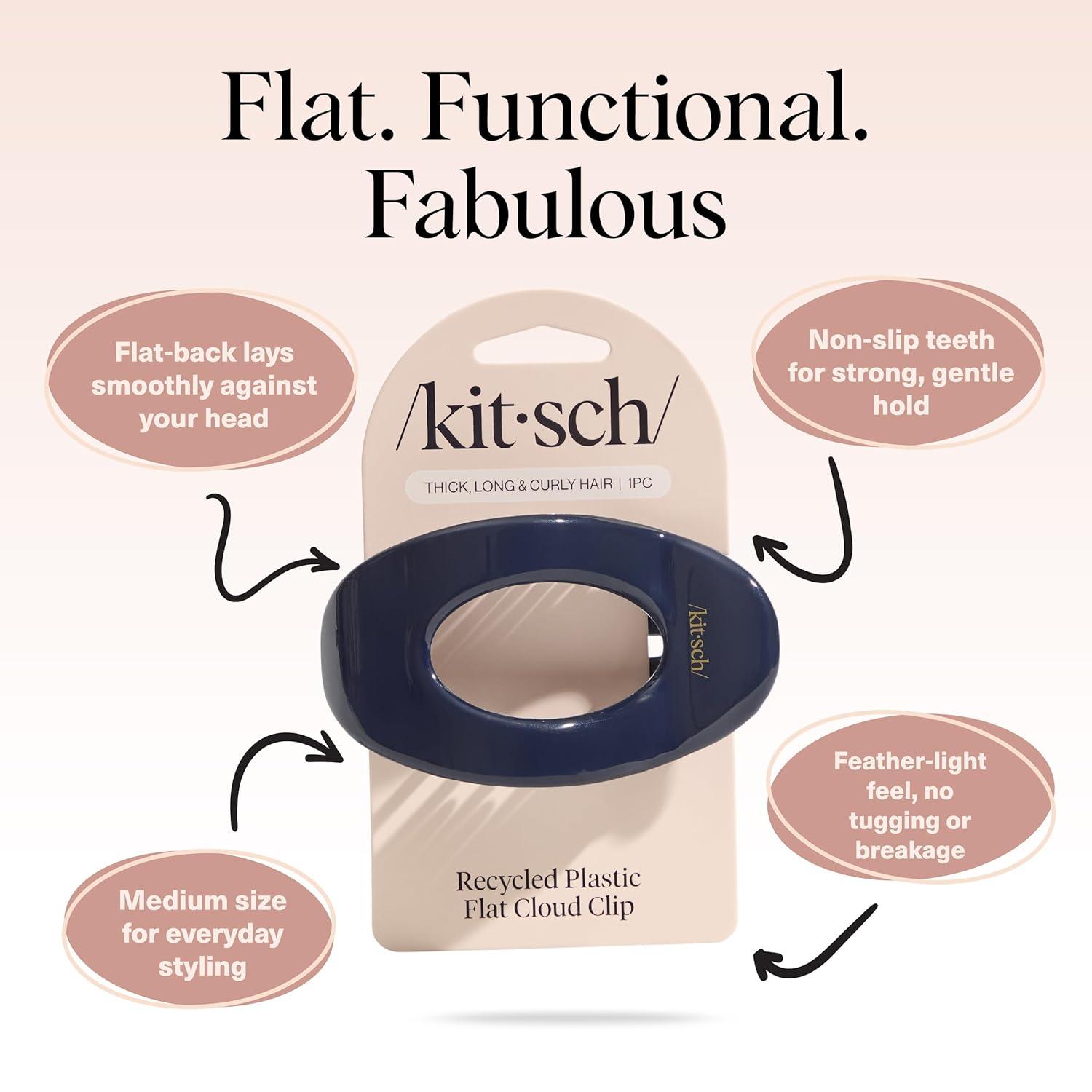 imageKitsch Medium Flat Claw Clips for Women Stylish Flat Hair Clips Strong Hold for Thick ampamp Fine Hair NonSlip for Secure Comfortable AllDay Wear Ideal Gifts for Women CherryBlue Orchid