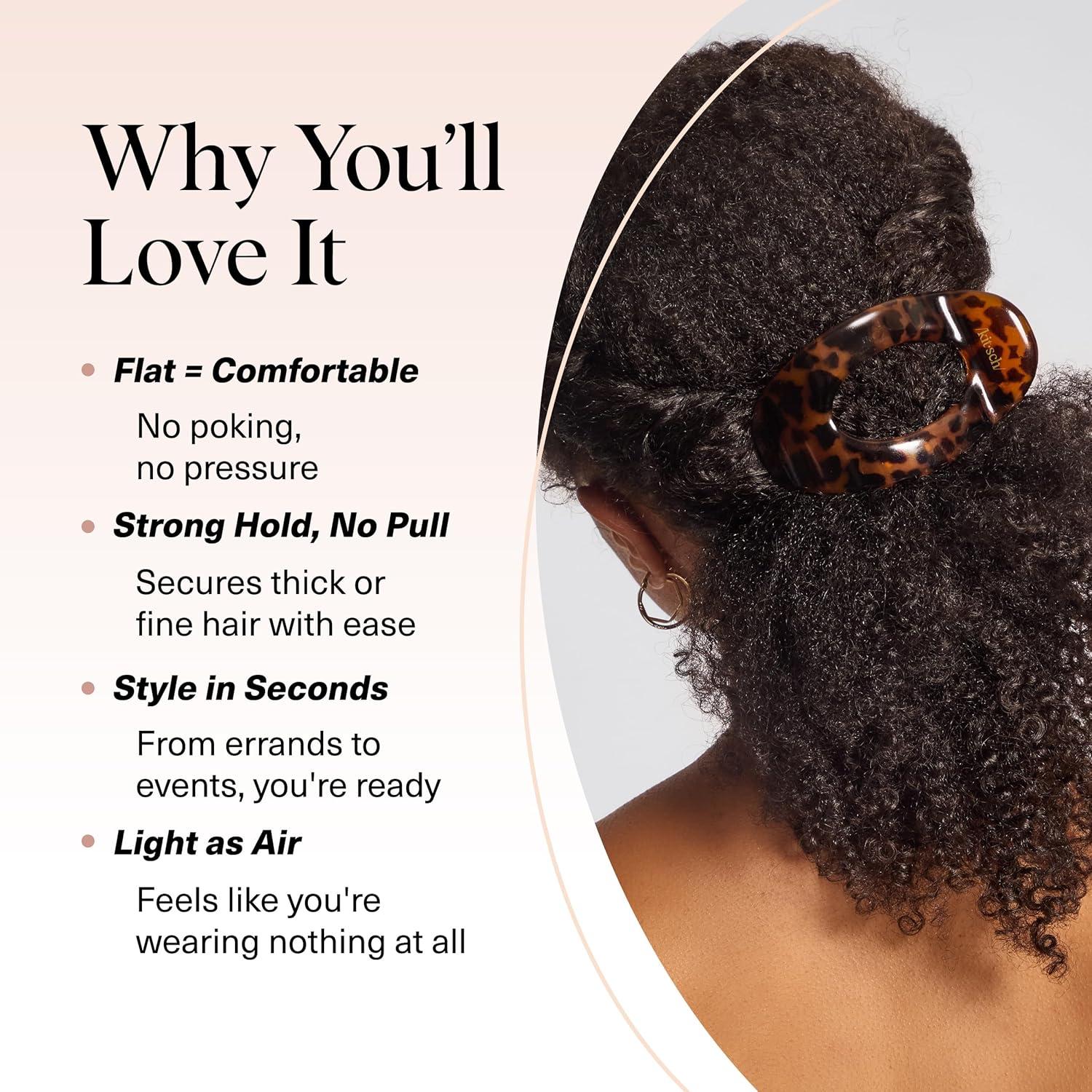 imageKitsch Medium Flat Claw Clips for Women Stylish Flat Hair Clips Strong Hold for Thick ampamp Fine Hair NonSlip for Secure Comfortable AllDay Wear Ideal Gifts for Women CherryTortoise Design