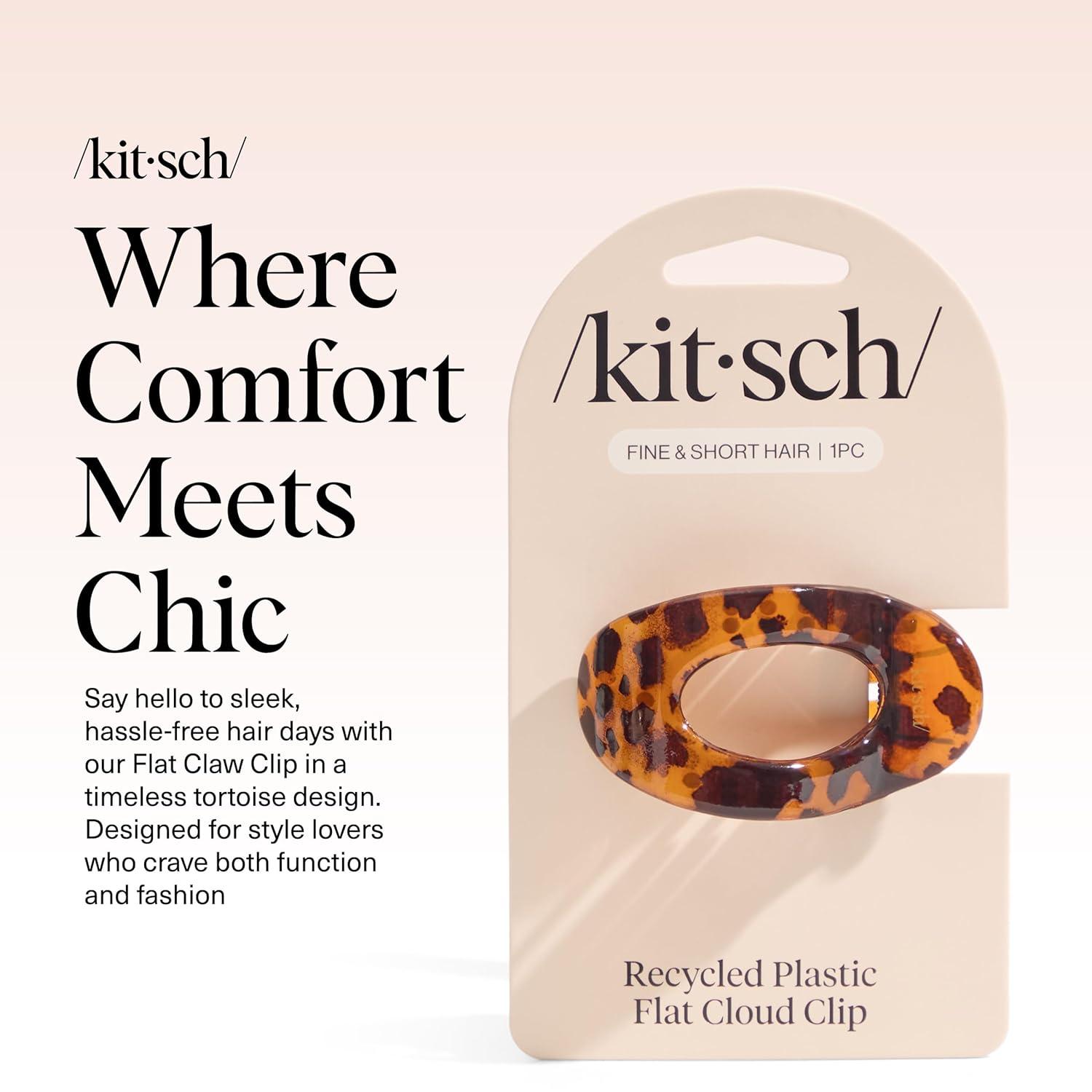 imageKitsch Medium Flat Claw Clips for Women Stylish Flat Hair Clips Strong Hold for Thick ampamp Fine Hair NonSlip for Secure Comfortable AllDay Wear Ideal Gifts for Women CherryTortoise Design