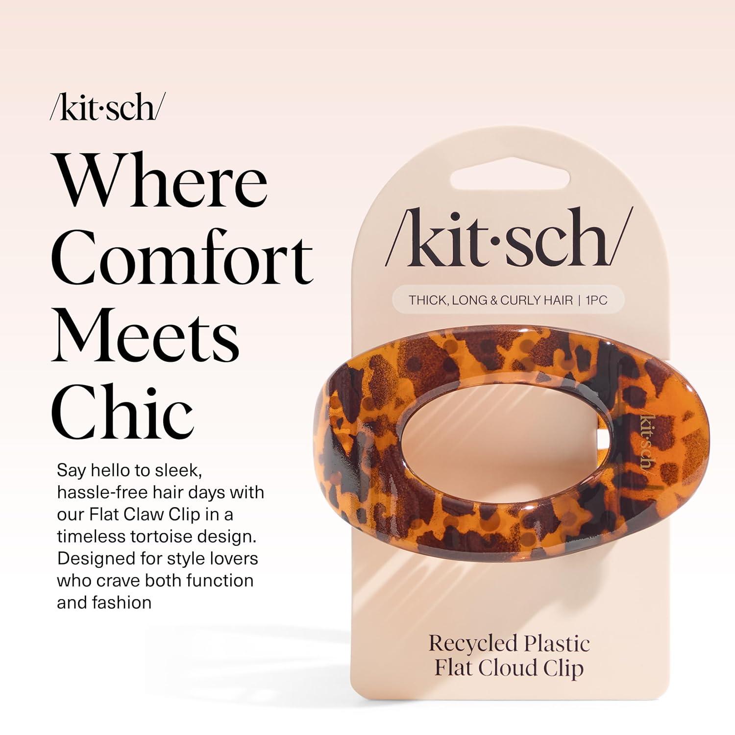 imageKitsch Medium Flat Claw Clips for Women Stylish Flat Hair Clips Strong Hold for Thick ampamp Fine Hair NonSlip for Secure Comfortable AllDay Wear Ideal Gifts for Women CherryTortoise Design