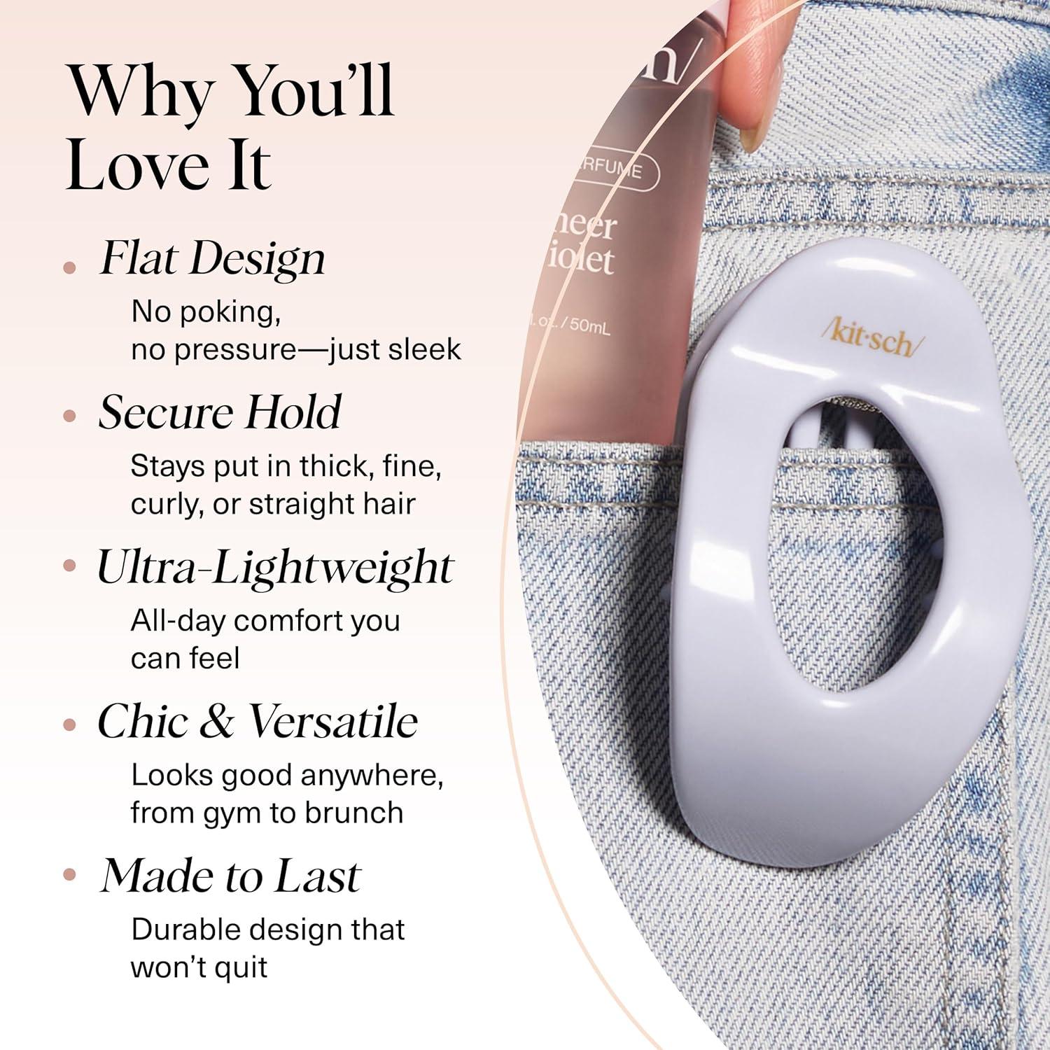 imageKitsch Medium Flat Claw Clips for Women Stylish Flat Hair Clips Strong Hold for Thick ampamp Fine Hair NonSlip for Secure Comfortable AllDay Wear Ideal Gifts for Women CherryHydrangea Breeze