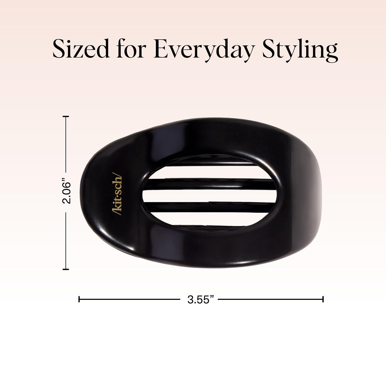 imageKitsch Medium Flat Claw Clips for Women Stylish Flat Hair Clips Strong Hold for Thick ampamp Fine Hair NonSlip for Secure Comfortable AllDay Wear Ideal Gifts for Women CherryMBlack