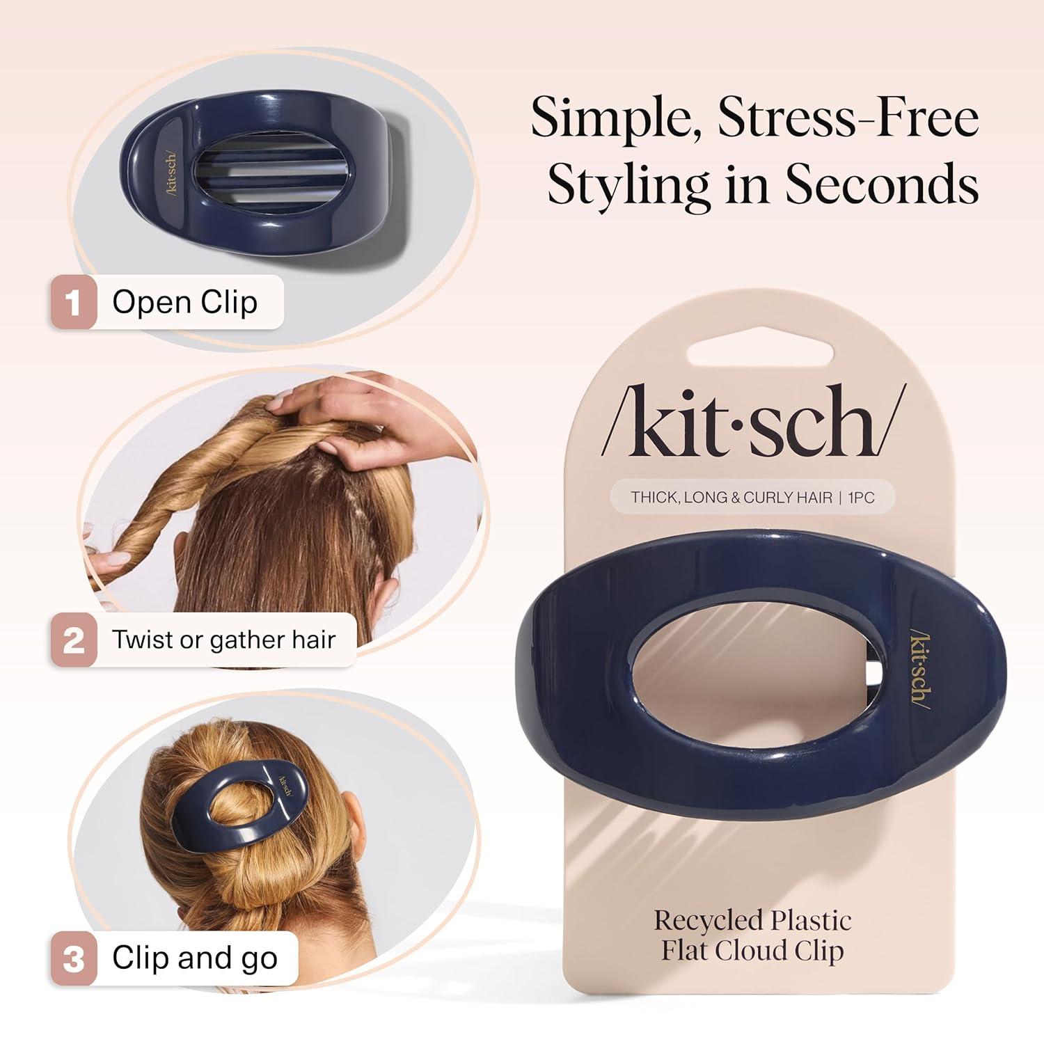 imageKitsch Medium Flat Claw Clips for Women Stylish Flat Hair Clips Strong Hold for Thick ampamp Fine Hair NonSlip for Secure Comfortable AllDay Wear Ideal Gifts for Women CherryBlue Orchid