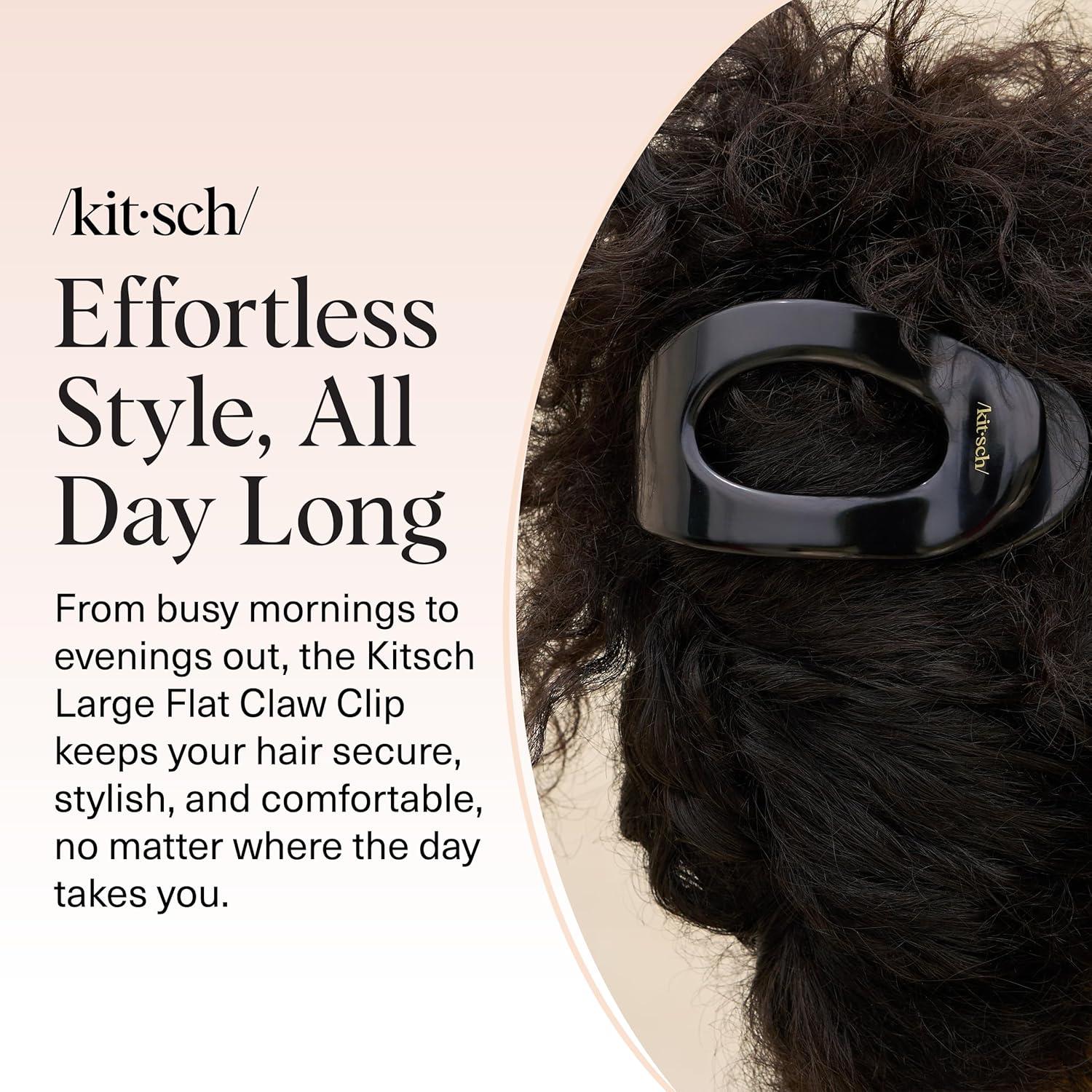 imageKitsch Medium Flat Claw Clips for Women Stylish Flat Hair Clips Strong Hold for Thick ampamp Fine Hair NonSlip for Secure Comfortable AllDay Wear Ideal Gifts for Women CherryLBlack