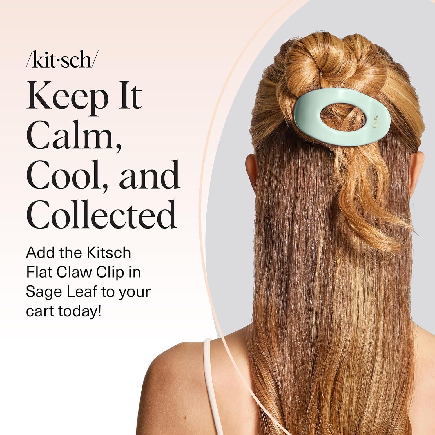 imageKitsch Medium Flat Claw Clips for Women Stylish Flat Hair Clips Strong Hold for Thick ampamp Fine Hair NonSlip for Secure Comfortable AllDay Wear Ideal Gifts for Women CherrySage Leaf