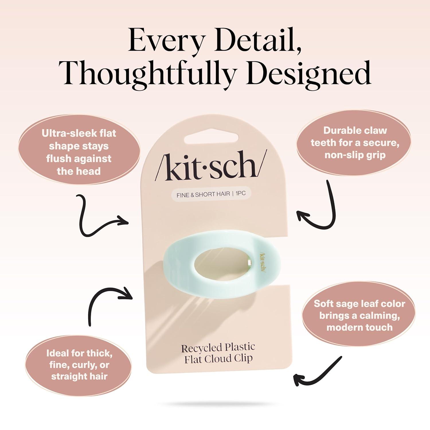 imageKitsch Medium Flat Claw Clips for Women Stylish Flat Hair Clips Strong Hold for Thick ampamp Fine Hair NonSlip for Secure Comfortable AllDay Wear Ideal Gifts for Women CherrySage Leaf