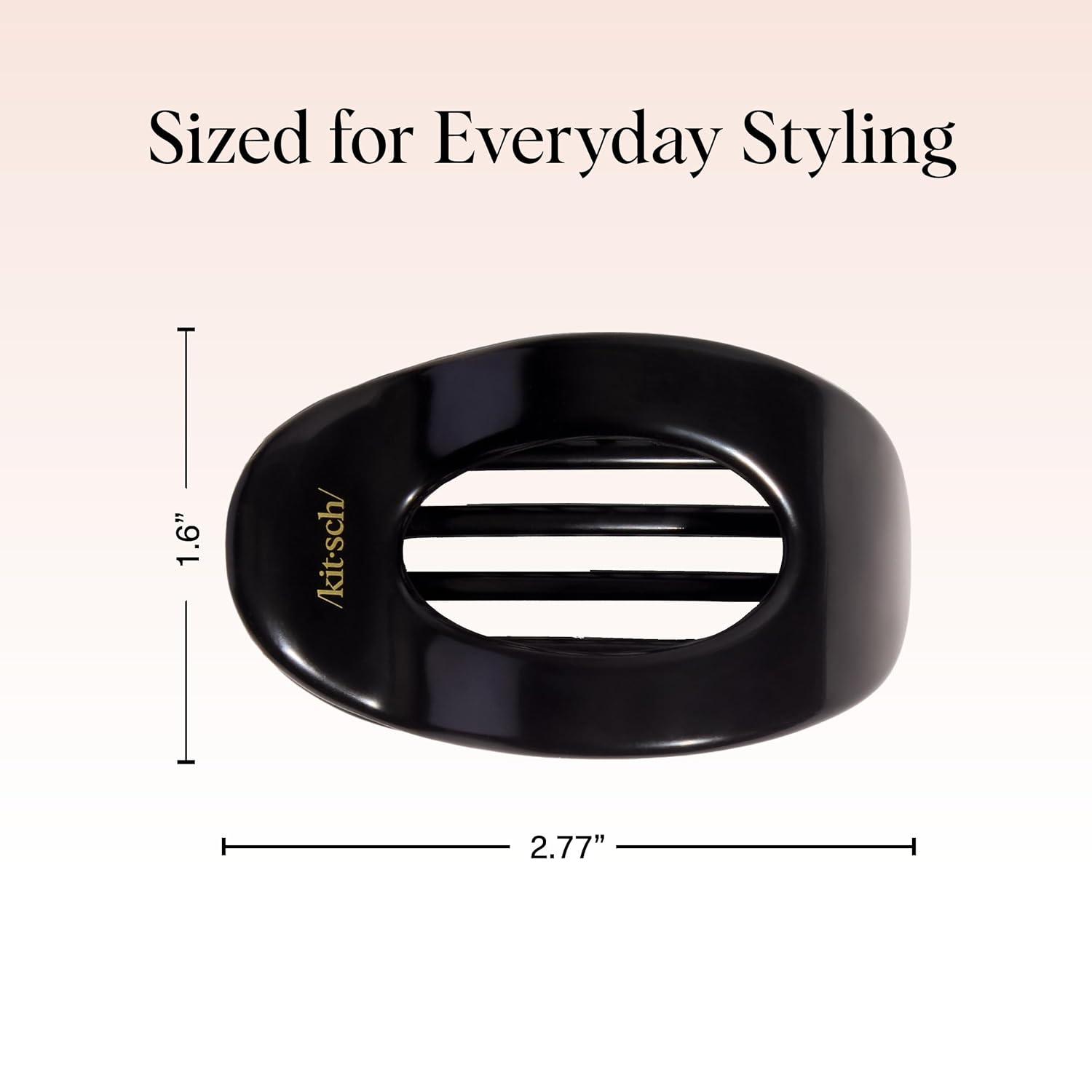 imageKitsch Medium Flat Claw Clips for Women Stylish Flat Hair Clips Strong Hold for Thick ampamp Fine Hair NonSlip for Secure Comfortable AllDay Wear Ideal Gifts for Women CherrySBlack