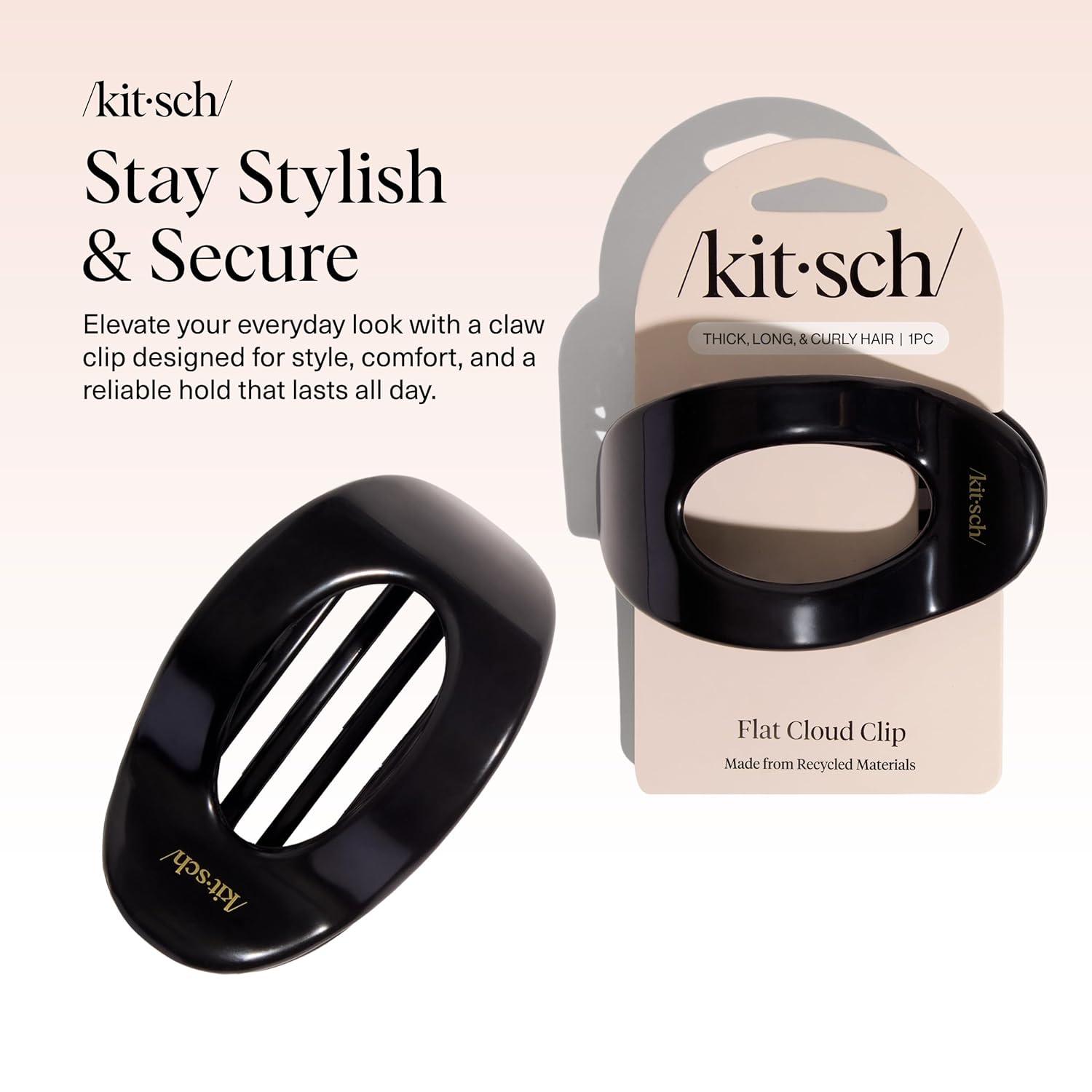 imageKitsch Medium Flat Claw Clips for Women Stylish Flat Hair Clips Strong Hold for Thick ampamp Fine Hair NonSlip for Secure Comfortable AllDay Wear Ideal Gifts for Women CherryLBlack