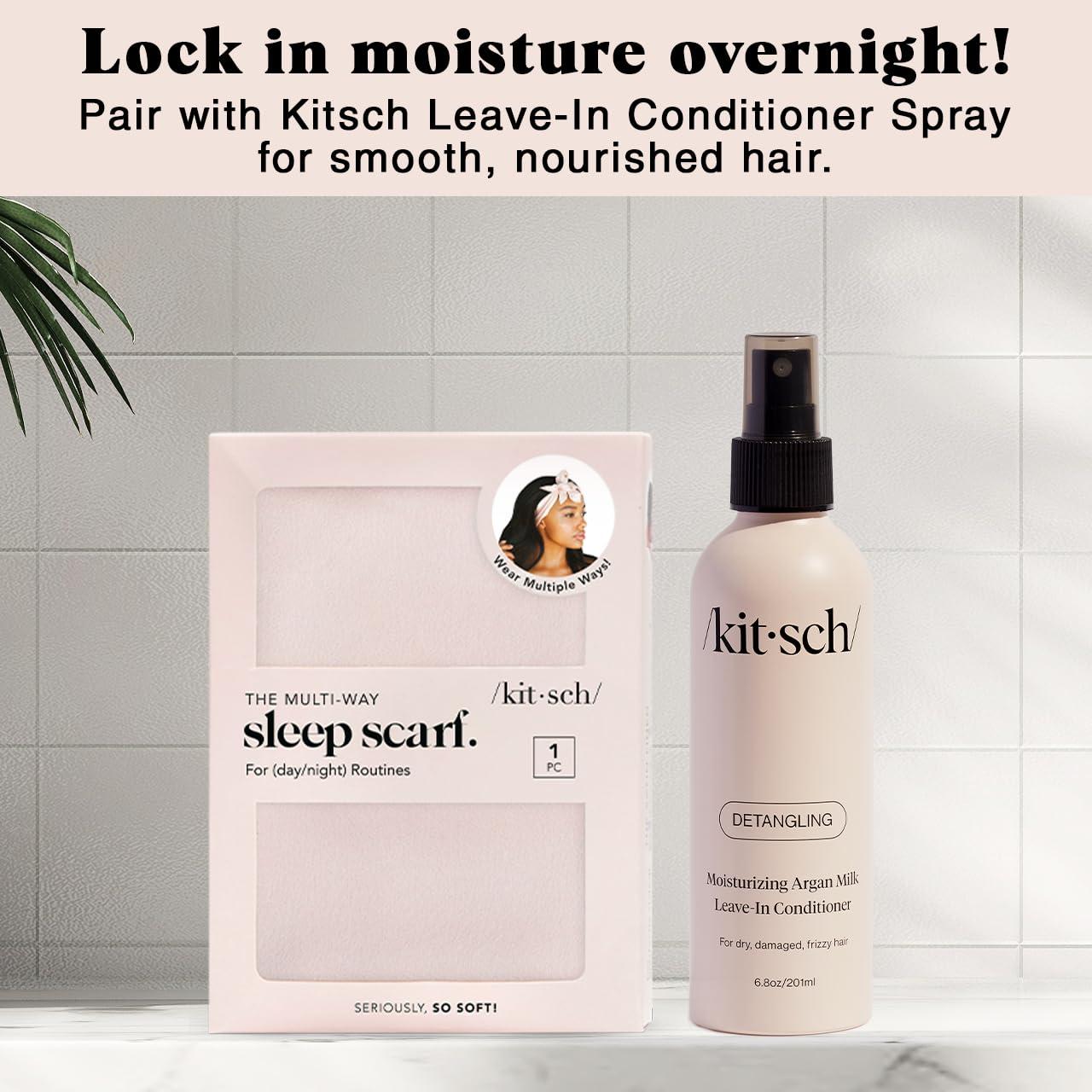 imageKitsch Satin Head Scarf MultiWay Scarf Stylish Bandana for Women Satin Bonnet for Sleeping ampamp Hair Wrapping at Night Blush