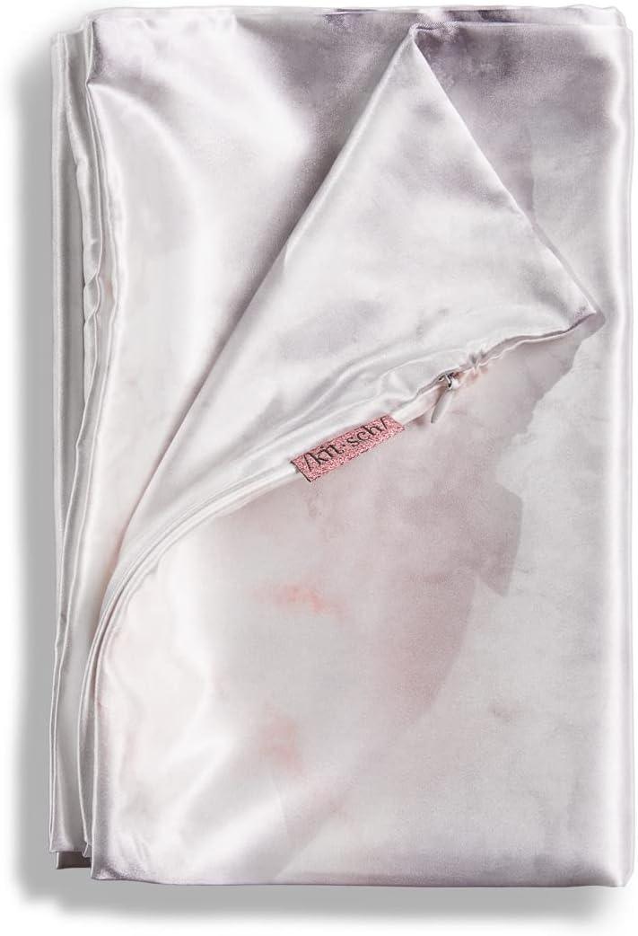 imageKitsch Satin Pillowcase with Zipper for Hair ampamp Skin Softer Than Silk Pillow Cases Queen WrinkleFree Smooth and Cooling Satin Pillow Covers Standard Size 19quotx26quot AuraMarble