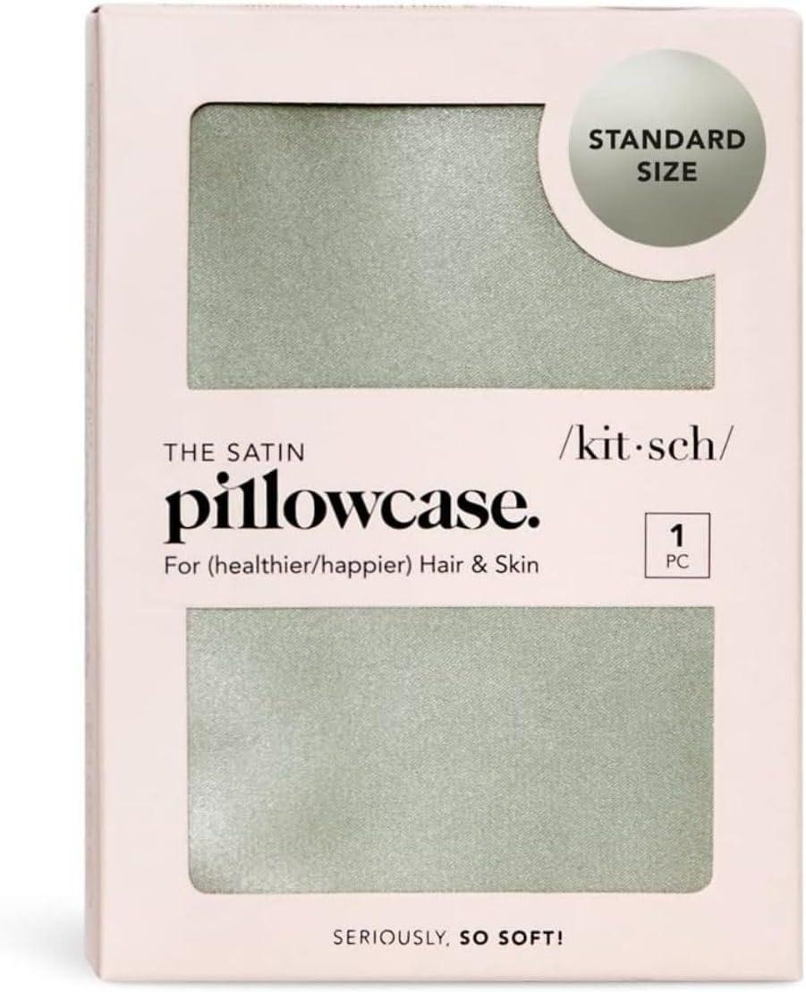 imageKitsch Satin Pillowcase with Zipper for Hair ampamp Skin Softer Than Silk Pillow Cases Queen WrinkleFree Smooth and Cooling Satin Pillow Covers Standard Size 19quotx26quot AuraSage