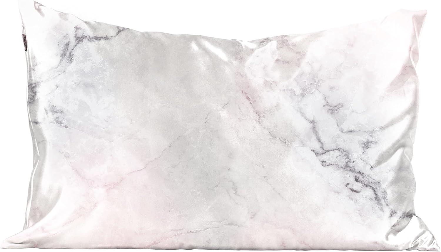 imageKitsch Satin Pillowcase with Zipper for Hair ampamp Skin Softer Than Silk Pillow Cases Queen WrinkleFree Smooth and Cooling Satin Pillow Covers Standard Size 19quotx26quot AuraMarble