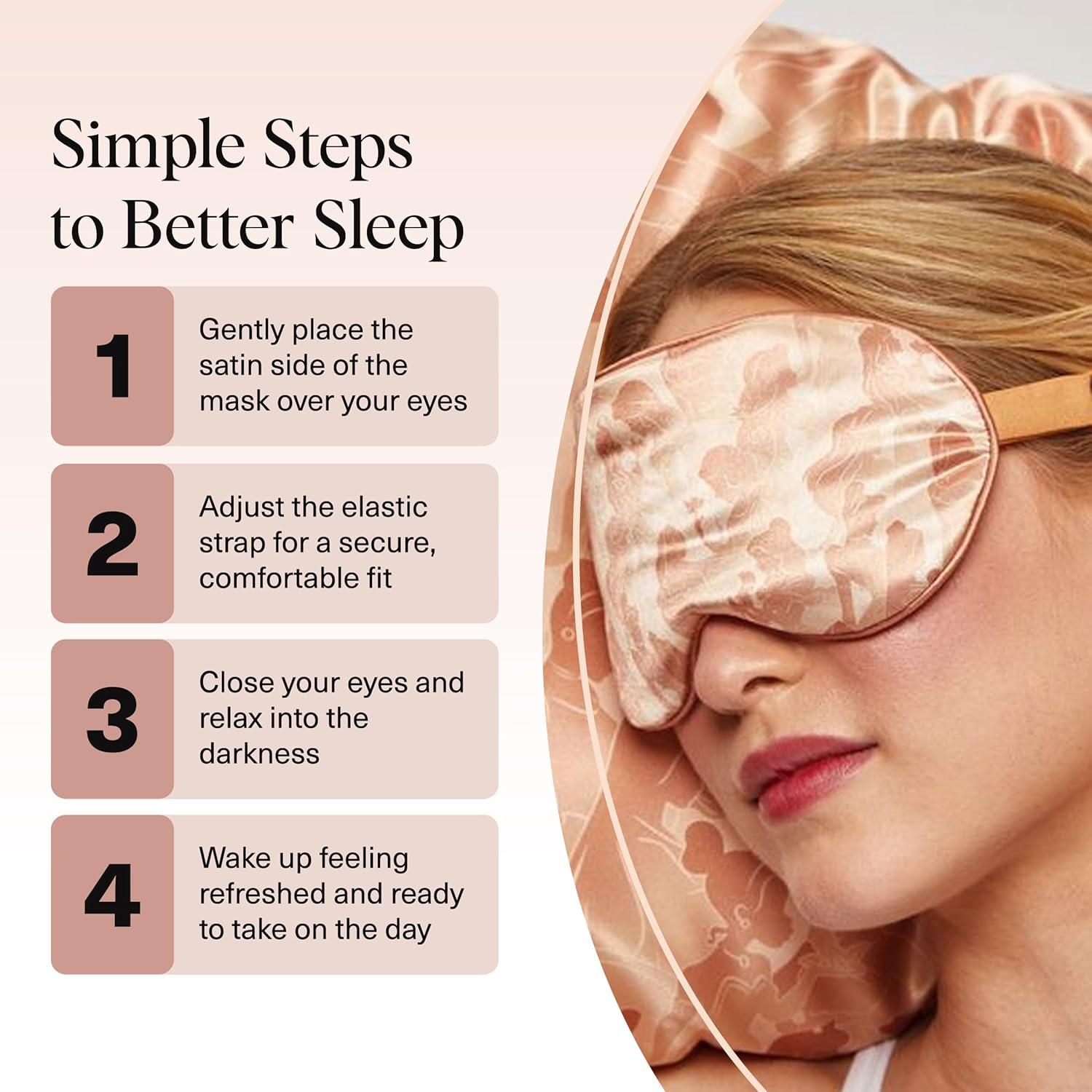 imageKitsch Satin Sleep Mask Eye Mask for Sleep Softer Than Silk Satin Sleeping Mask Blindfold and Sleep Masks for Women and Men Eye Care Travel Essentials Charcoal BlackDisney Princess