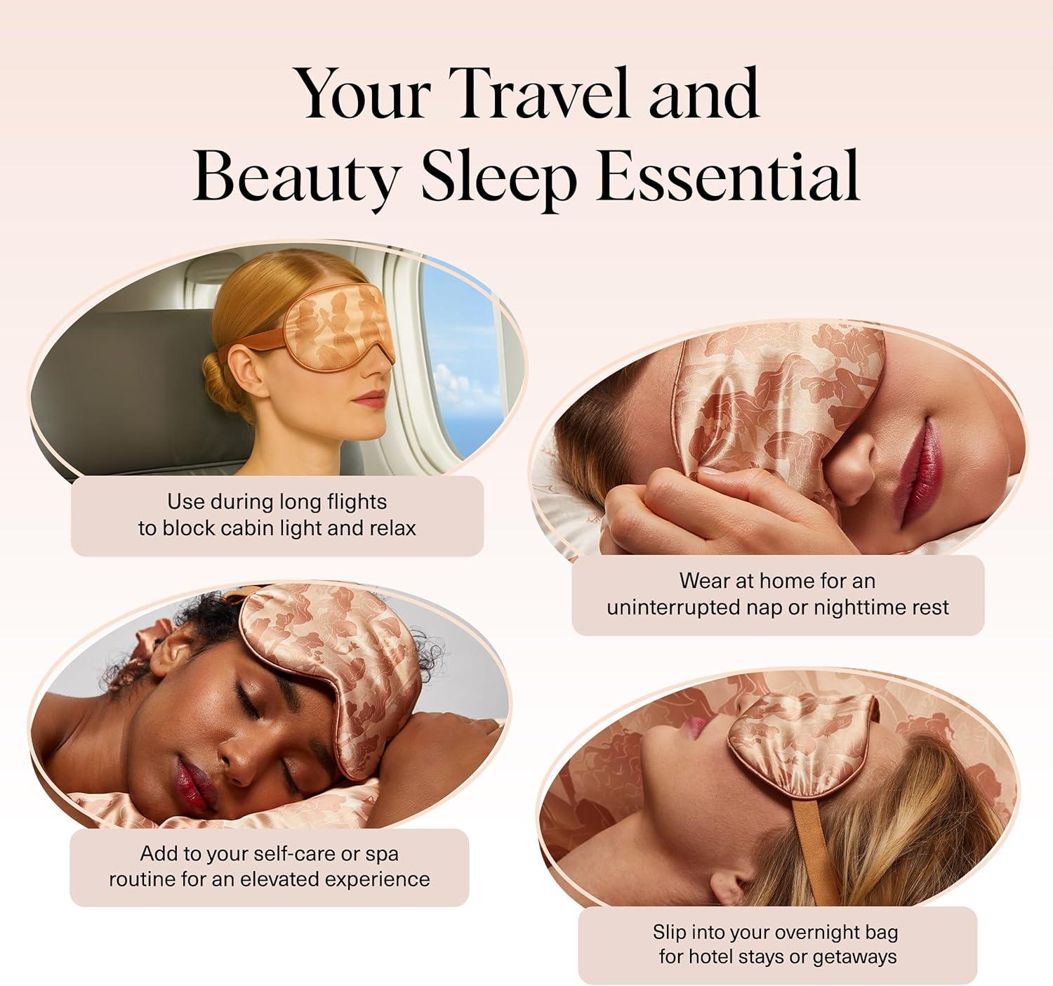 imageKitsch Satin Sleep Mask Eye Mask for Sleep Softer Than Silk Satin Sleeping Mask Blindfold and Sleep Masks for Women and Men Eye Care Travel Essentials Charcoal BlackDisney Princess