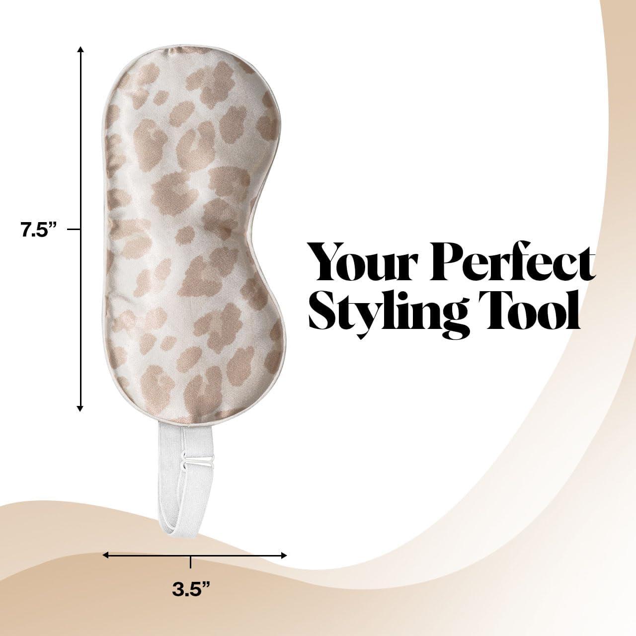 imageKitsch Satin Sleep Mask Eye Mask for Sleep Softer Than Silk Satin Sleeping Mask Blindfold and Sleep Masks for Women and Men Eye Care Travel Essentials Charcoal BlackSatin Leopard