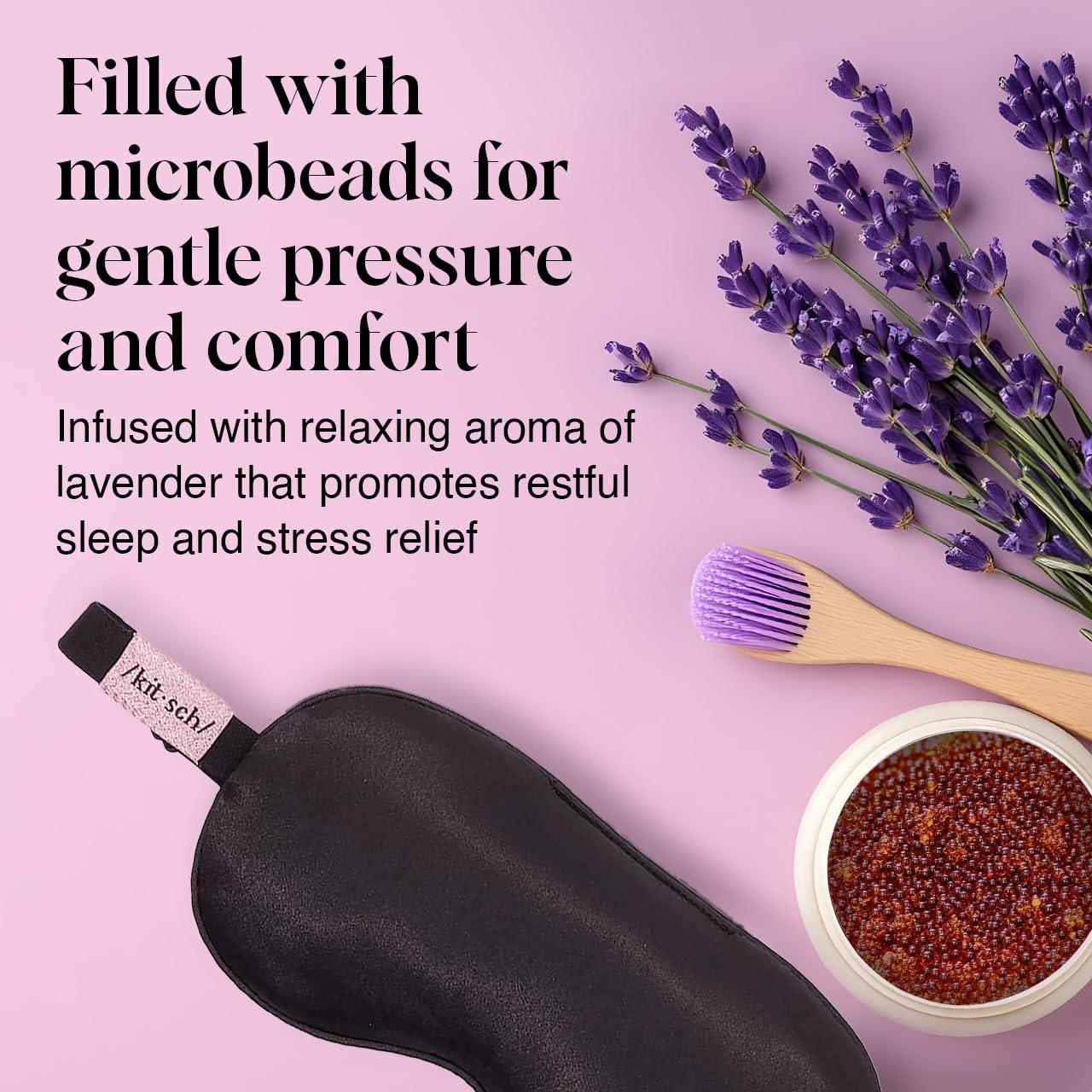 imageKitsch Weighted Satin Sleep Mask Weighted Eye Mask for Sleeping and Travel Lavender Sleeping Mask for Women and Men Light Blocking Adjustable Strap UltraSoft 41oz116g