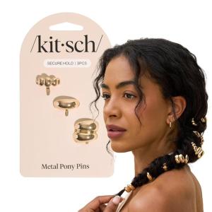 Kitsch Gold Hair Jewelry for Braids – Lightweight Metal Hair Pins for Women – Stackable Gold Hair Accessories for Everyday or Special Occasions | Ideal Gifts for Women – 3pc Set