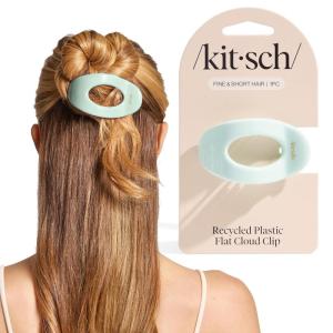 Kitsch Medium Flat Claw Clips for Women – Stylish Flat Hair Clips, Strong Hold for Thick & Fine Hair | Non-Slip for Secure, Comfortable All-Day Wear | Ideal Gifts for Women – Cherry(Sage Leaf)
