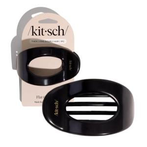 Kitsch Medium Flat Claw Clips for Women – Stylish Flat Hair Clips, Strong Hold for Thick & Fine Hair | Non-Slip for Secure, Comfortable All-Day Wear | Ideal Gifts for Women – Cherry(L-Black)