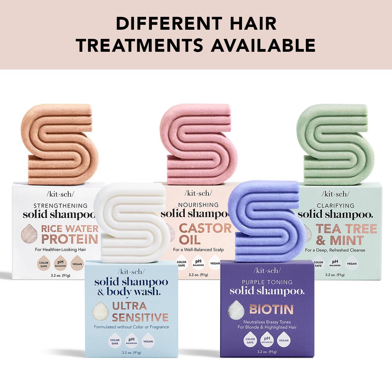 imageKitsch 2in1 Shampoo Bar and Body Wash Ultra Sensitive Vegan ampamp Natural 5Ingredient Formula Bar Soap for Hair ampamp Body ScentFree ParabenFree For Sensitive Scalp ampamp Skin 32 oz