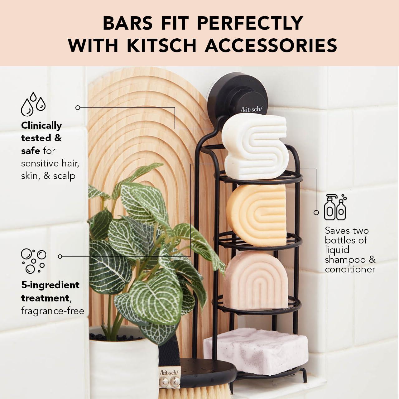 imageKitsch 2in1 Shampoo Bar and Body Wash Ultra Sensitive Vegan ampamp Natural 5Ingredient Formula Bar Soap for Hair ampamp Body ScentFree ParabenFree For Sensitive Scalp ampamp Skin 32 oz