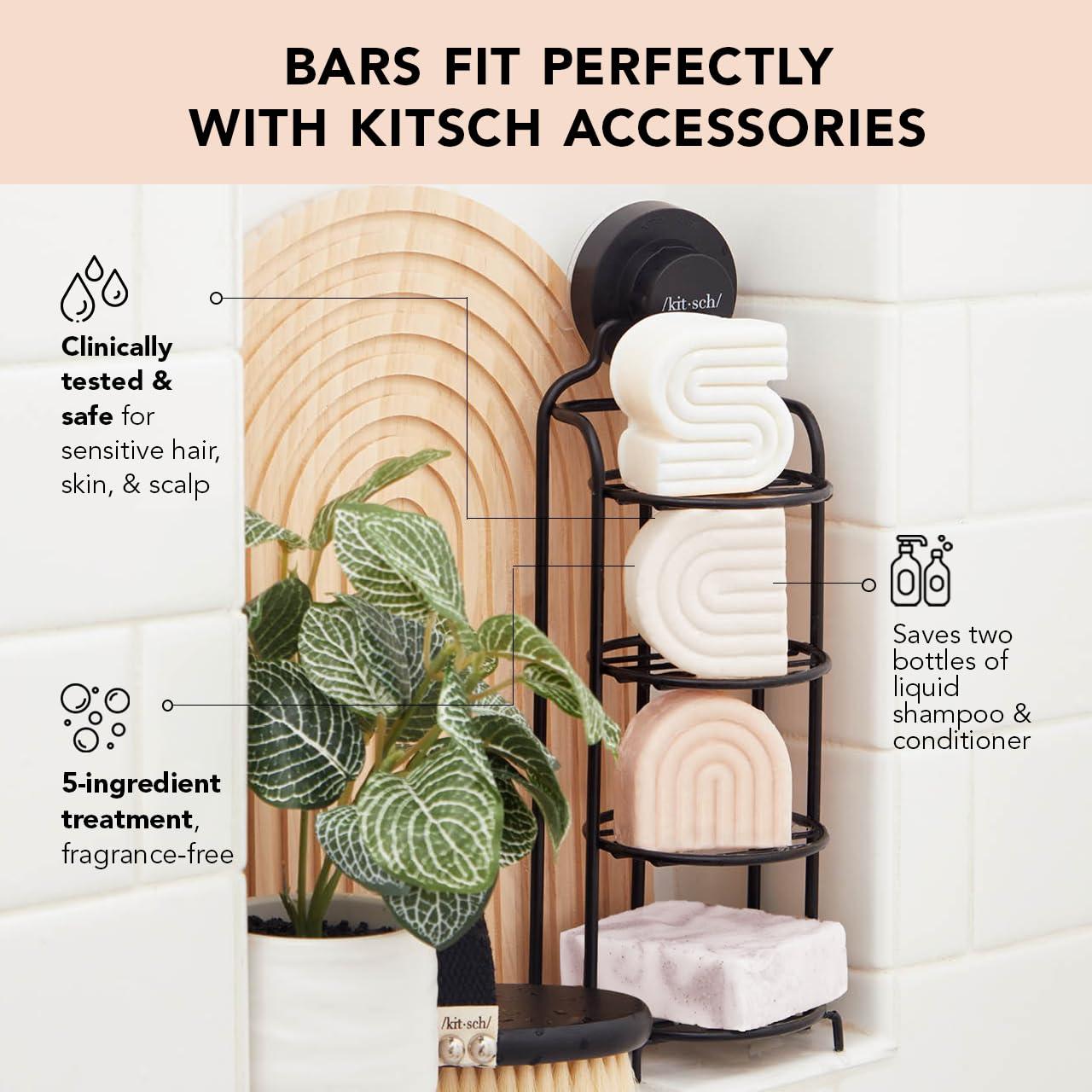 imageKitsch 2in1 Ultra Sensitive Conditioner Bar ampamp Shaving Soap for Sensitive Scalp ampamp Skin Moisturizing ampamp AntiIrritation Bar Soap Scent Free 5 Ingredients Only Made in USA 27oz