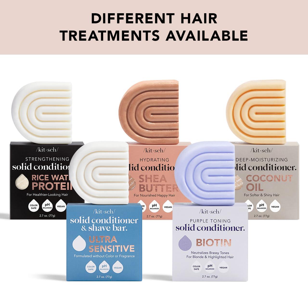 imageKitsch 2in1 Ultra Sensitive Conditioner Bar ampamp Shaving Soap for Sensitive Scalp ampamp Skin Moisturizing ampamp AntiIrritation Bar Soap Scent Free 5 Ingredients Only Made in USA 27oz