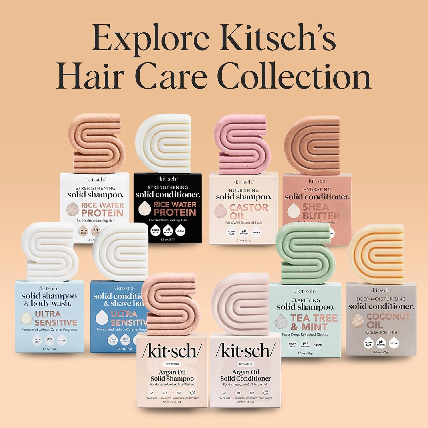 imageKitsch Argan Oil Shampoo Bar Repairing Hair Shampoo for Men ampamp Women Strengthening Nourishing Hair Care Reduce Breakage ampamp Boost Elasticity Silicone Paraben ampamp Sulfate Free Made in USA 32 oz