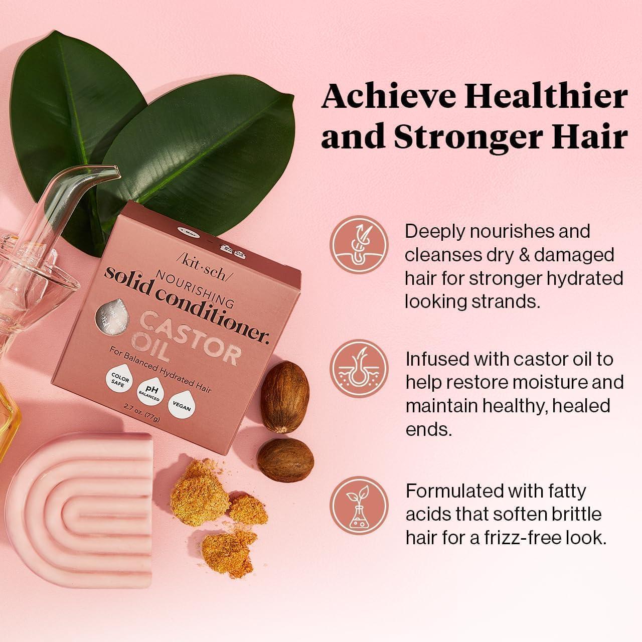 imageKitsch Castor Oil Conditioner Bar Soap Hydrating ampamp Moisturizing Hair Care Organic Castor Oil Conditioner for Hair Growth ampamp Scalp Nourishment Silicone ampamp ParabenFree Vegan Made in USA 27oz