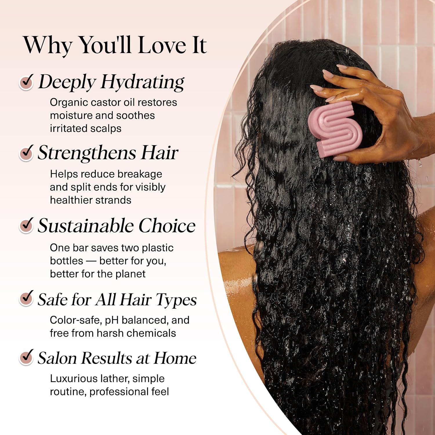 imageKitsch Castor Oil Shampoo Bar Soap Hydrating ampamp Moisturizing Hair Care Organic Castor Oil Solid Shampoo for Hair Growth ampamp Scalp Nourishment Silicone ampamp ParabenFree Vegan Made in USA 32ozCastor Oil Nourishing Shampoo Bar NEW