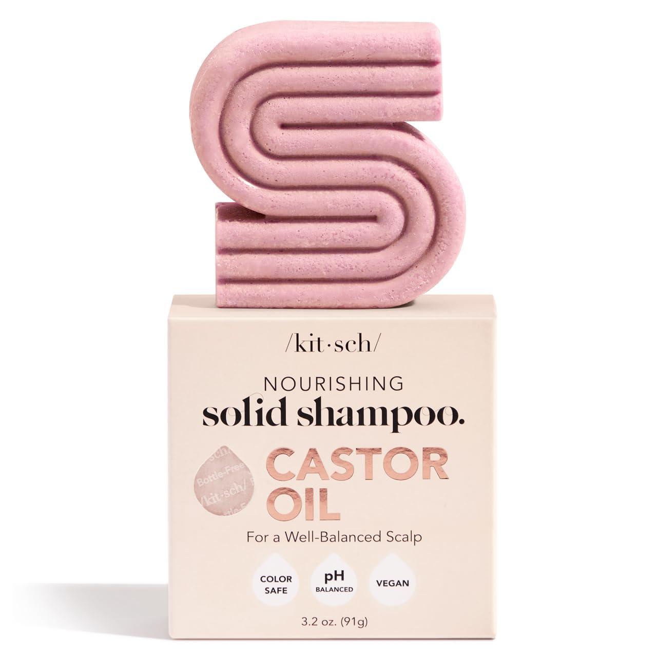 imageKitsch Castor Oil Shampoo Bar Soap Hydrating ampamp Moisturizing Hair Care Organic Castor Oil Solid Shampoo for Hair Growth ampamp Scalp Nourishment Silicone ampamp ParabenFree Vegan Made in USA 32ozCastor Oil Nourishing Shampoo Bar NEW