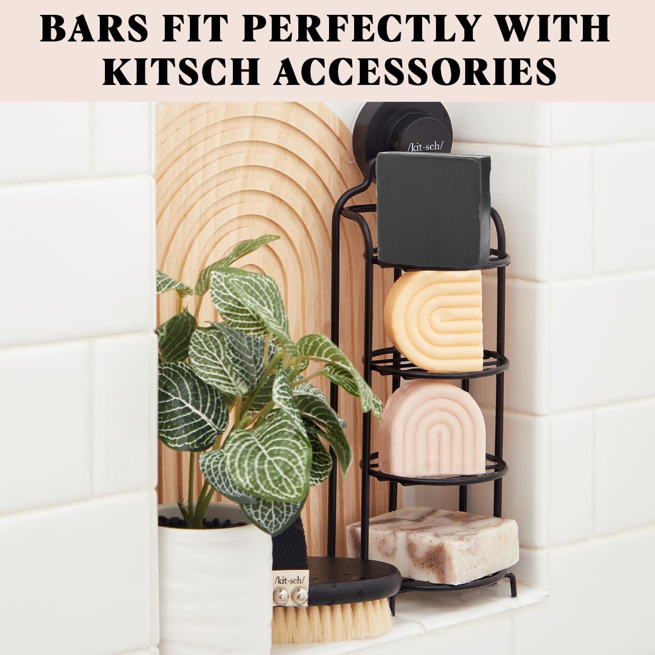 imageKitsch Charcoal Soap Body Wash Bar Detoxifying Bar Soap with Activated Charcoal Gently Removes Excess Oil ampamp Impurities Clears Pores Firms ampamp Moisturizes Skin Made in USA 4 oz