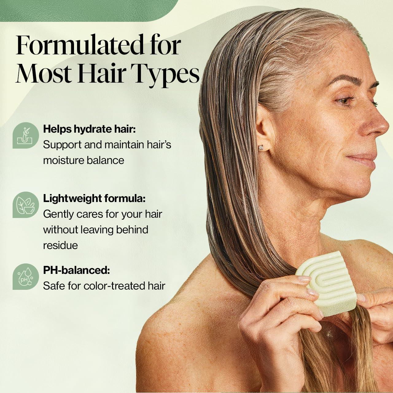 imageKitsch Clarifying Tea Tree ampamp Mint Conditioner Bar Hair Conditioner for Scalp ampamp Oil Control Vegan Conditioner for Women and Men ColorSafe Sustainable Hair Care Made in USA 27 oz