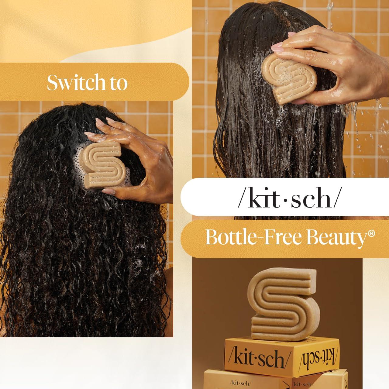 imageKitsch Coconut Oil Shampoo Bar Hydrate ampamp Soften Dry Damaged Hair Deep Moisturizing Curly Hair Shampoo Safe Shampoo for Color Treated Hair Silicone Paraben ampamp Sulfate Free 32 oz