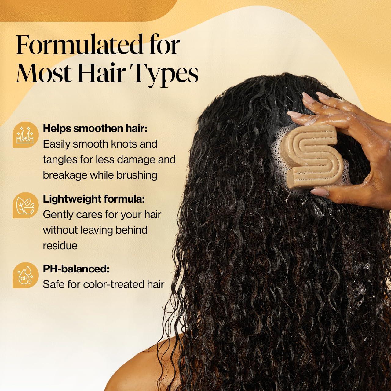 imageKitsch Coconut Oil Shampoo Bar Hydrate ampamp Soften Dry Damaged Hair Deep Moisturizing Curly Hair Shampoo Safe Shampoo for Color Treated Hair Silicone Paraben ampamp Sulfate Free 32 oz