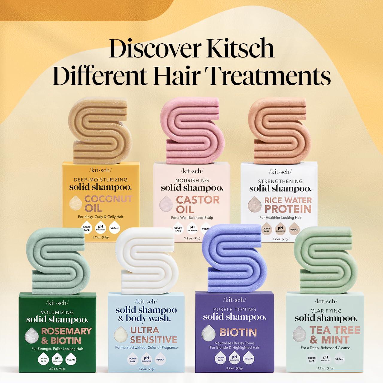 imageKitsch Coconut Oil Shampoo Bar Hydrate ampamp Soften Dry Damaged Hair Deep Moisturizing Curly Hair Shampoo Safe Shampoo for Color Treated Hair Silicone Paraben ampamp Sulfate Free 32 oz