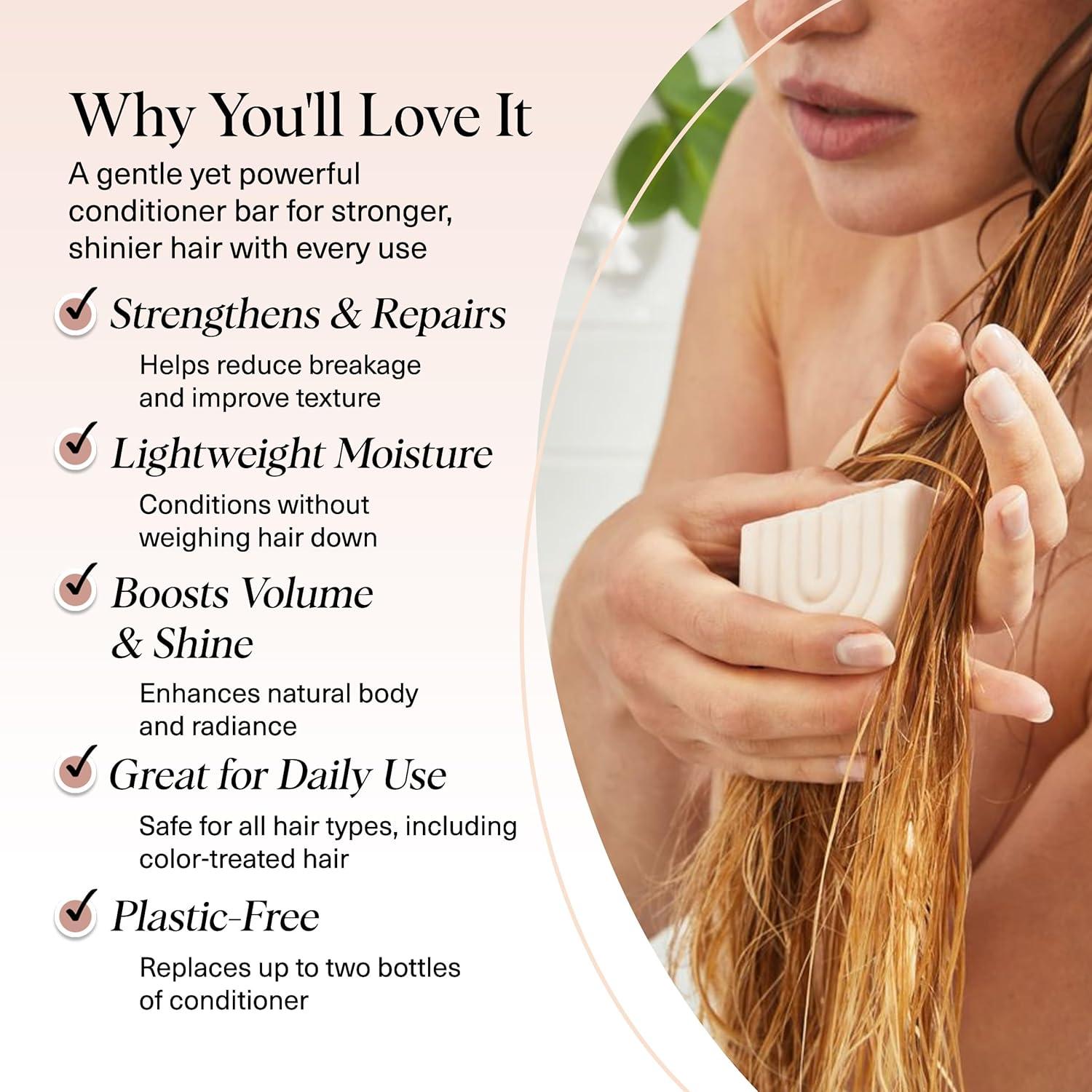 imageKitsch Rice Water Conditioner Bar for Hair Growth Rice Protein Hair Conditioner Bar to Repair Damage Prevent Split Ends ampamp Boosts Shine Paraben Silicone ampamp SulfateFree Hair Care 27 oz27 Ounce Pack of 1