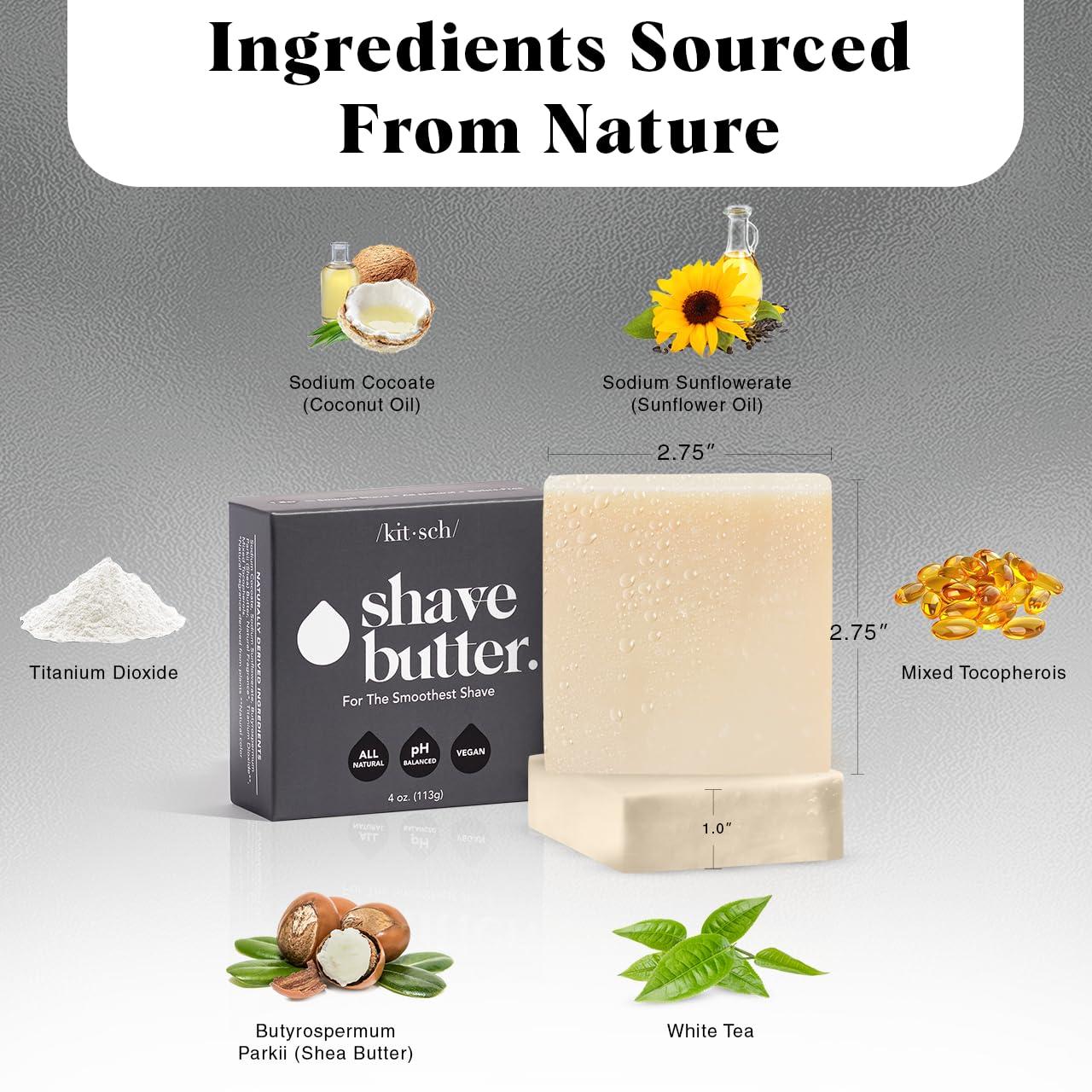 imageKitsch Shaving Soap for Men Hydrating Shave Butter ampamp Shave Soap Bar Nourishing Bar Soap for Smooth IrritationFree Shave Paraben Silicone ampamp SulfateFree Vegan Made in USA 4 ozShave Butter Bar Gender Neutral