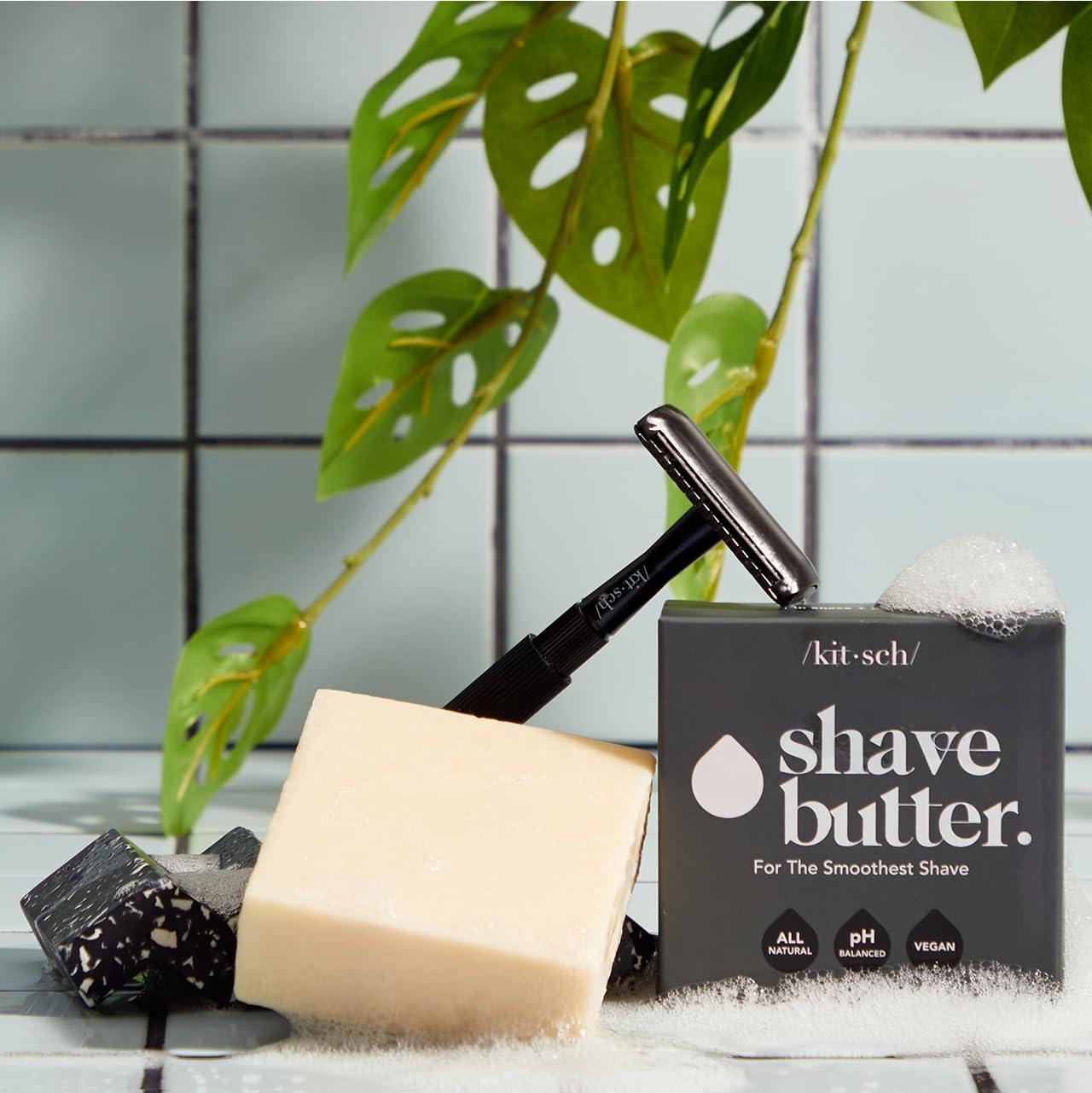 imageKitsch Shaving Soap for Men Hydrating Shave Butter ampamp Shave Soap Bar Nourishing Bar Soap for Smooth IrritationFree Shave Paraben Silicone ampamp SulfateFree Vegan Made in USA 4 ozShave Butter Bar Gender Neutral