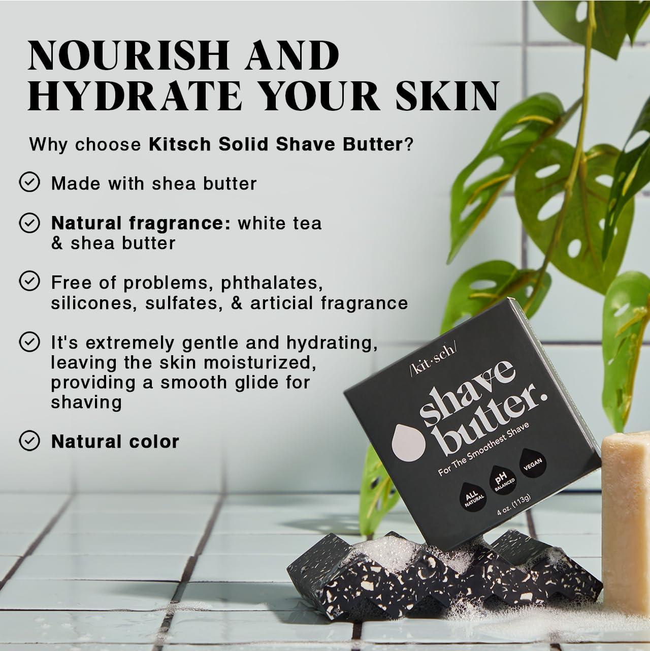 imageKitsch Shaving Soap for Men Hydrating Shave Butter ampamp Shave Soap Bar Nourishing Bar Soap for Smooth IrritationFree Shave Paraben Silicone ampamp SulfateFree Vegan Made in USA 4 ozShave Butter Bar Gender Neutral