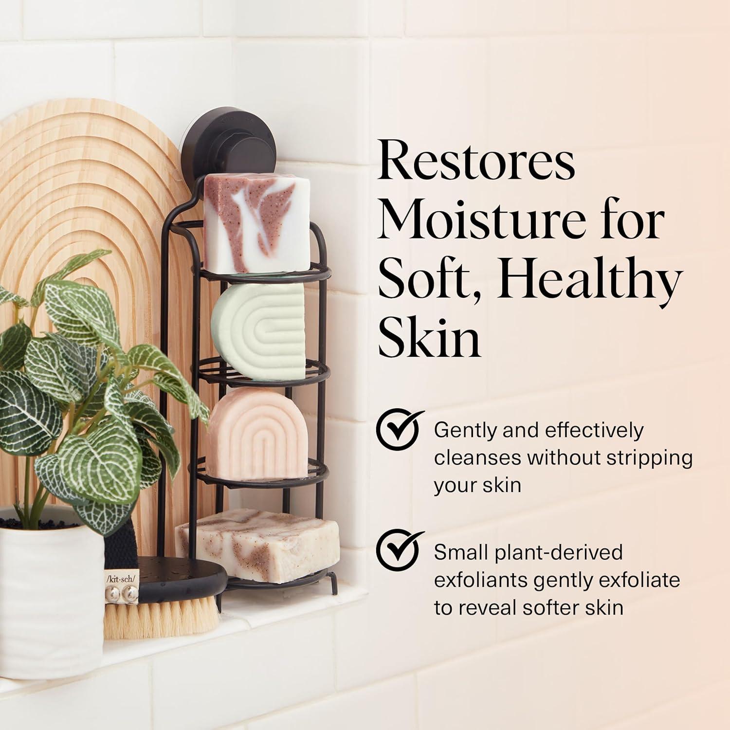 imageKitsch Shea Butter Exfoliating Body Wash Bar Moisturizing Bar Soap ampamp Gentle Soap Bar with PlantBased Exfoliants Hydrates Softens ampamp Soothes Skin Paraben Silicone ampamp SulfateFree 4 oz