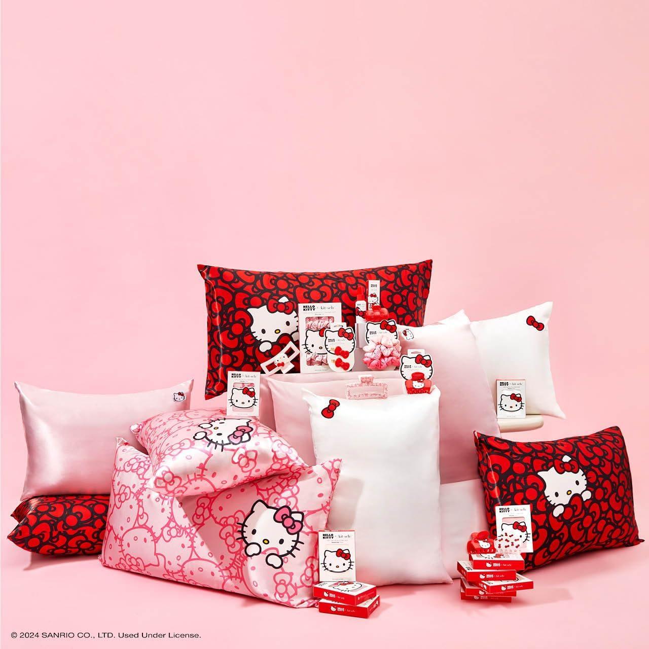 imageKitsch Wonder Woman Believe in Wonder Satin Pillowcase with Zipper Softer Than Silk Luxury Cooling Pillowcase for Hair ampamp Skin Wrinkle Prevention King Size 19X36Hello Kitty Pink Kitty Face