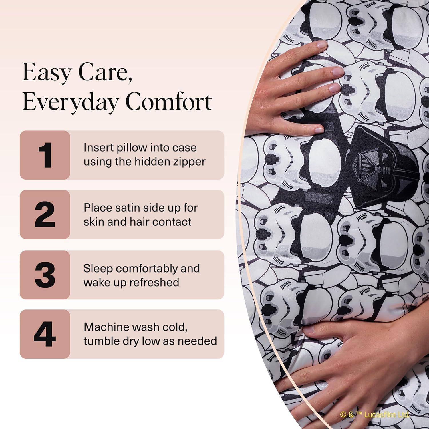 imageKitsch Wonder Woman Believe in Wonder Satin Pillowcase with Zipper Softer Than Silk Luxury Cooling Pillowcase for Hair ampamp Skin Wrinkle Prevention King Size 19X36Darth Vader Stormtroopers