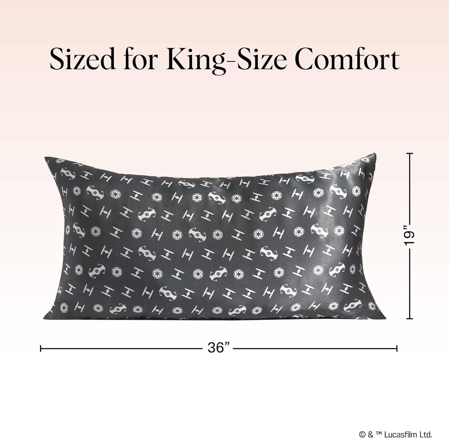 imageKitsch Wonder Woman Believe in Wonder Satin Pillowcase with Zipper Softer Than Silk Luxury Cooling Pillowcase for Hair ampamp Skin Wrinkle Prevention King Size 19X36Galactic Empire