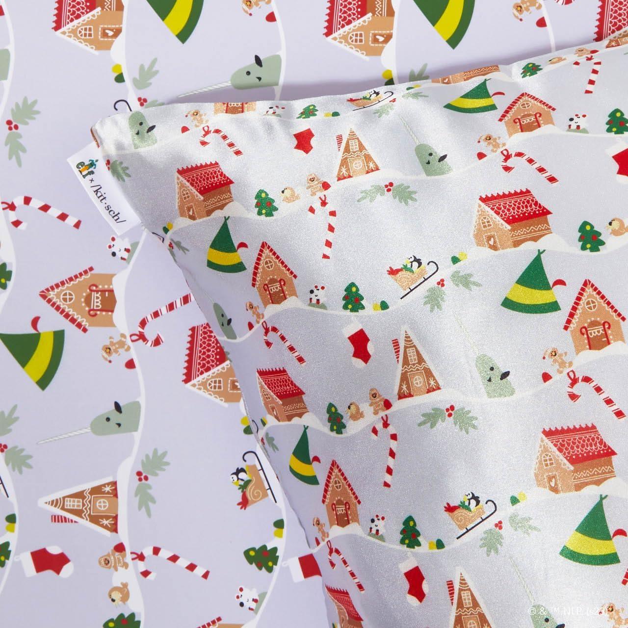 imageKitsch Wonder Woman Believe in Wonder Satin Pillowcase with Zipper Softer Than Silk Luxury Cooling Pillowcase for Hair ampamp Skin Wrinkle Prevention King Size 19X36Elf Periwinkle Christmas