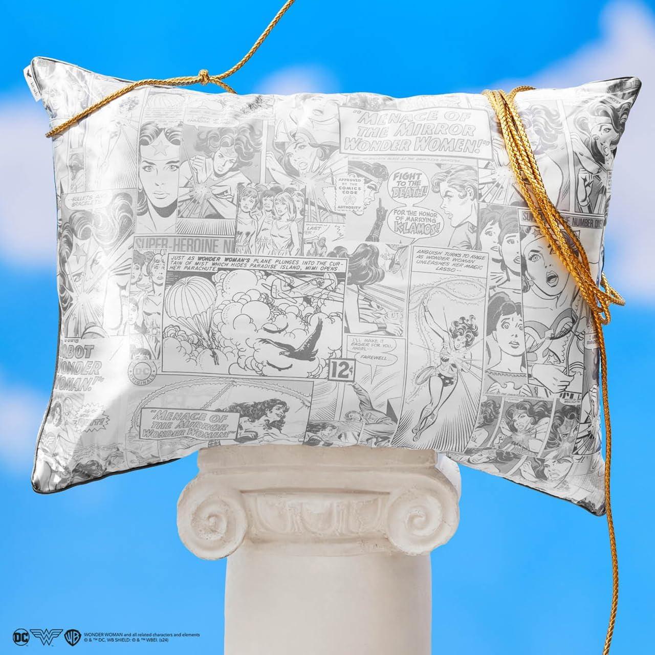 imageKitsch Wonder Woman Believe in Wonder Satin Pillowcase with Zipper Softer Than Silk Luxury Cooling Pillowcase for Hair ampamp Skin Wrinkle Prevention King Size 19X36Wonder Woman Comic